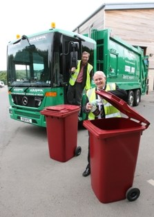 (l-r): Cllr Dennis Kelly, Bolsover district councils cabinet member for the environment and Cllr Nick Foster, North East Derbyshire district councils member for the environment launching the new-look scheme
